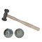 Double-Faced Texture Hammer with 2 Faces Round Checkered and Wide Pinstripe Texturing Metal Forming Jewelry Pattern Making Hammering Tool